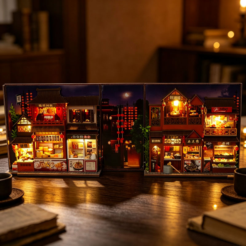 Diy Miniature Dollhouse Kit Book Nook - DIY 북누크 인형집 미니어처 나무 책장
