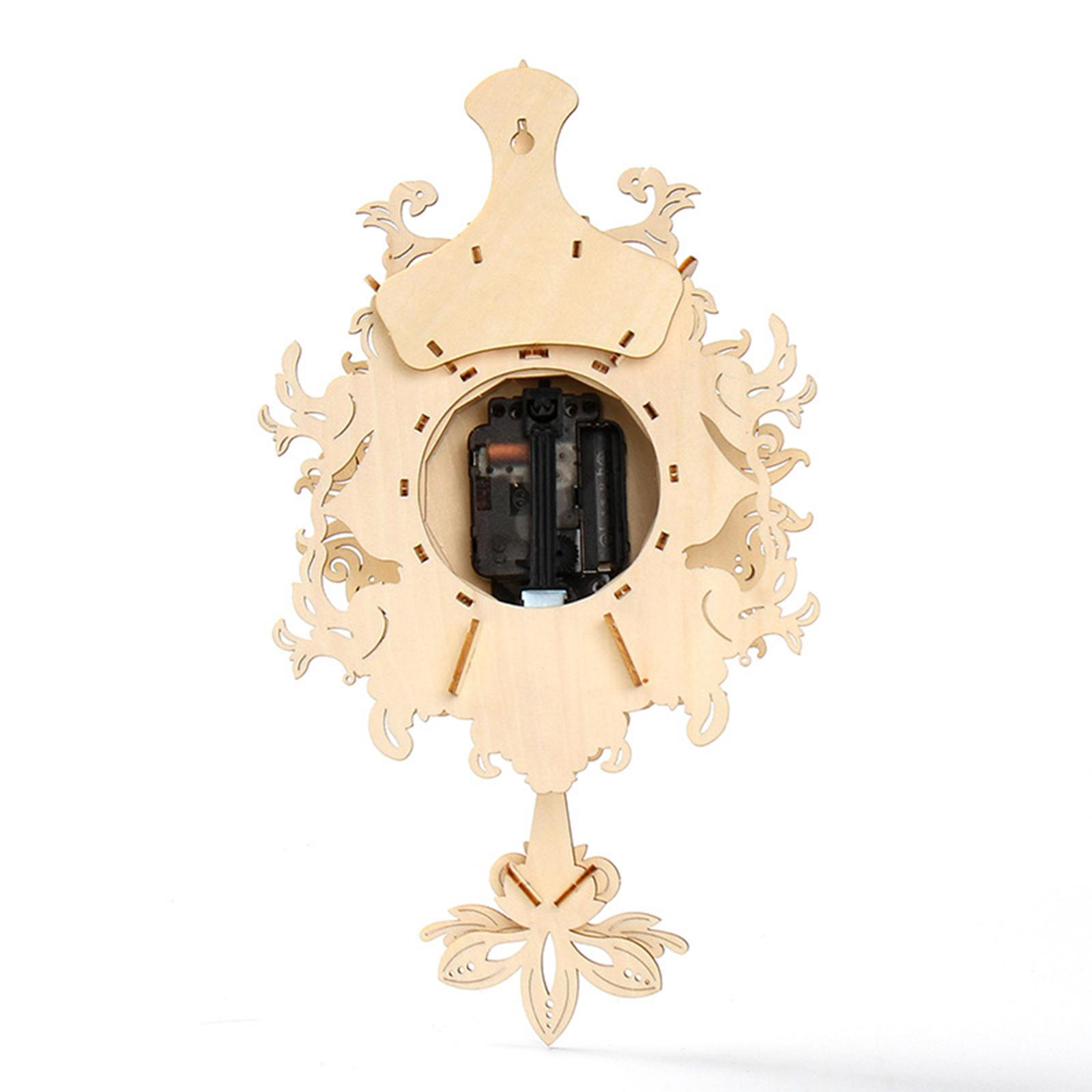 Wooden Clock Puzzle Mechanical Pendulum - 3D 나무 재질의 기계식 진자 시계