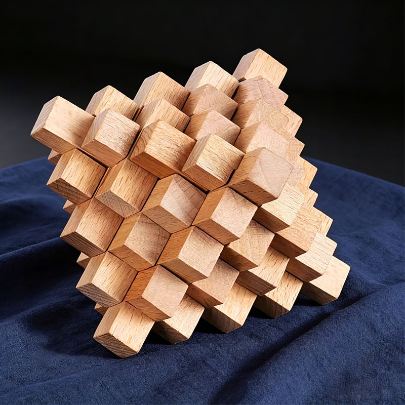 3D Wooden Mechanical Puzzle Marble Run - 어려운 루반 자물쇠 파인애플 모양 나무