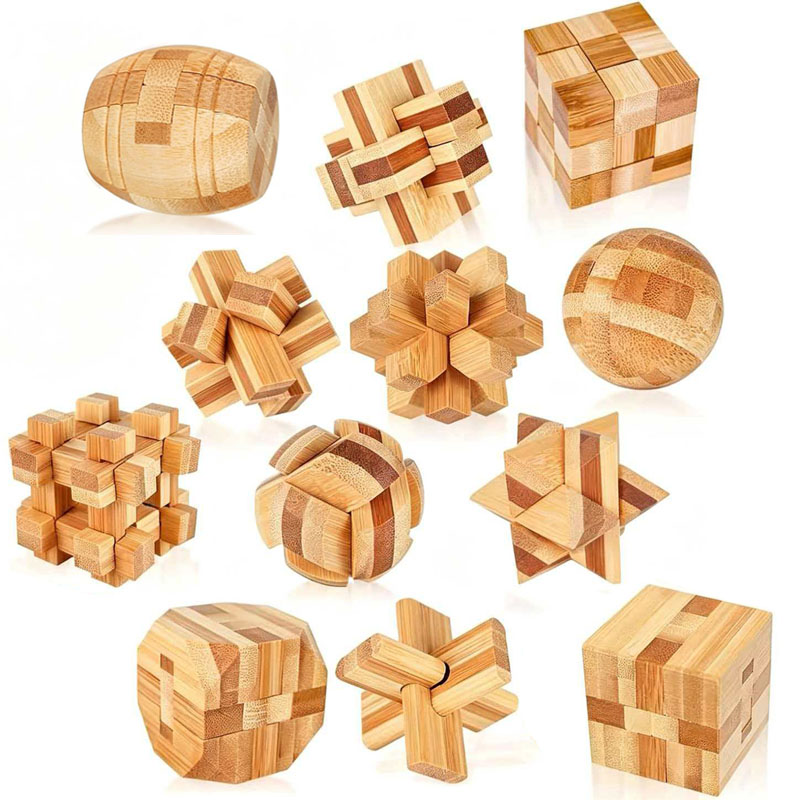 3D Wooden Mechanical Puzzle Marble Run - 새로운 4.5CM 루반 자물쇠 퍼즐 대나무