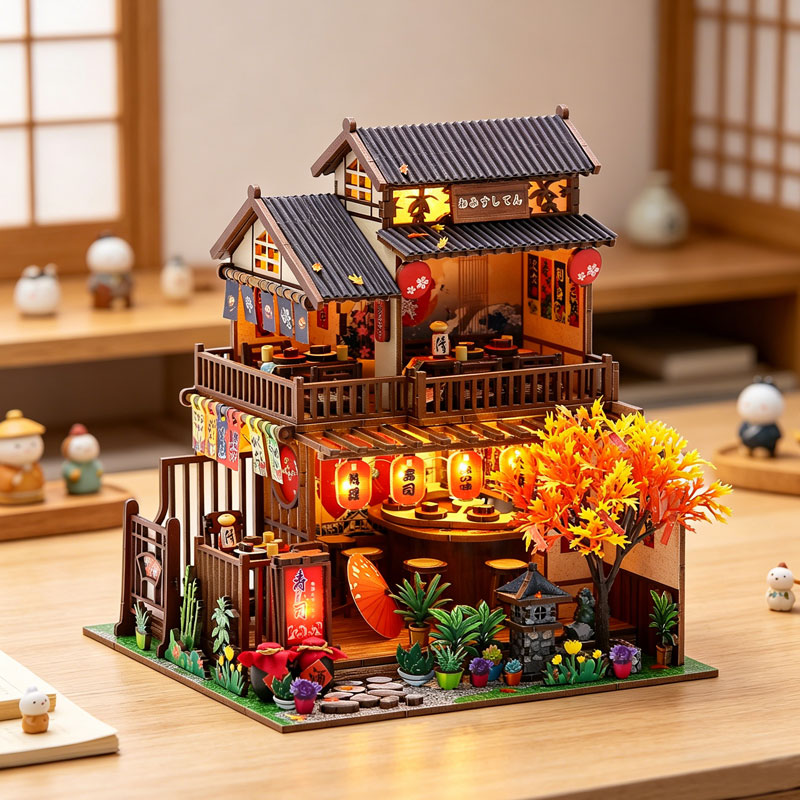 Miniature Led Light Kit For Dollhouse - 일본 이자카야 스시 레스토랑 DIY 미니어처