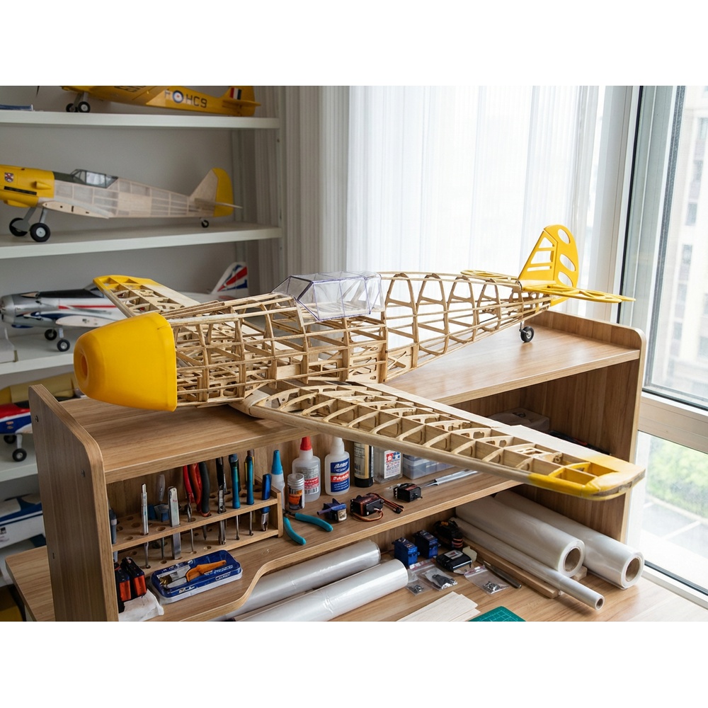 Laser Cut Wooden Model Kit Assembly - BF109 1020mm 레이저 컷 발사나무 에어프레임