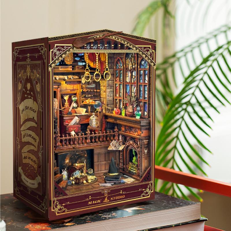 DIY 책 구석 선반 삽입 키트 매직 스튜디오 책장 나 - Diy Miniature Dollhouse Kit Book Nook 리뷰 및 가격