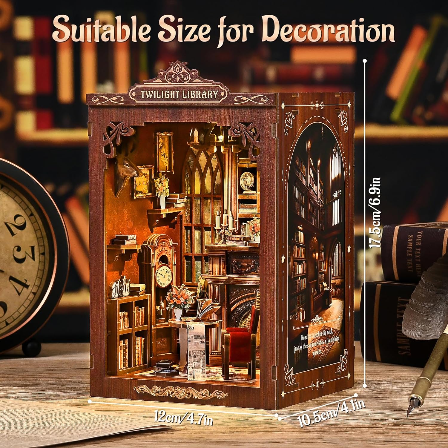 DIY 북 너크 키트, 미니어처 나무 인형의 집, 조명 - Diy Miniature Dollhouse Kit Book Nook 리뷰 및 가격