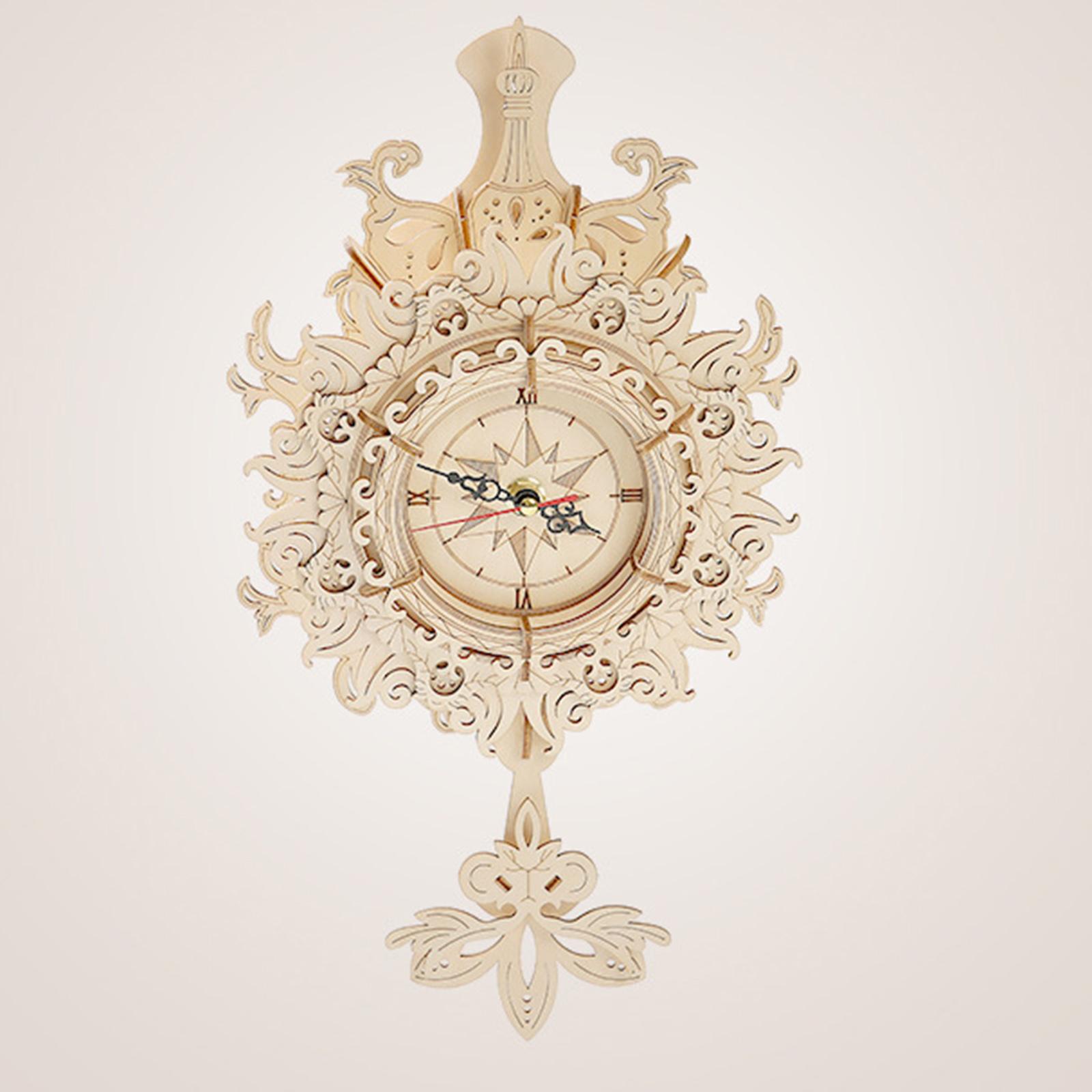3D 나무 재질의 기계식 진자 시계 퍼즐, 로마 숫자  - Wooden Clock Puzzle Mechanical Pendulum 리뷰 및 가격
