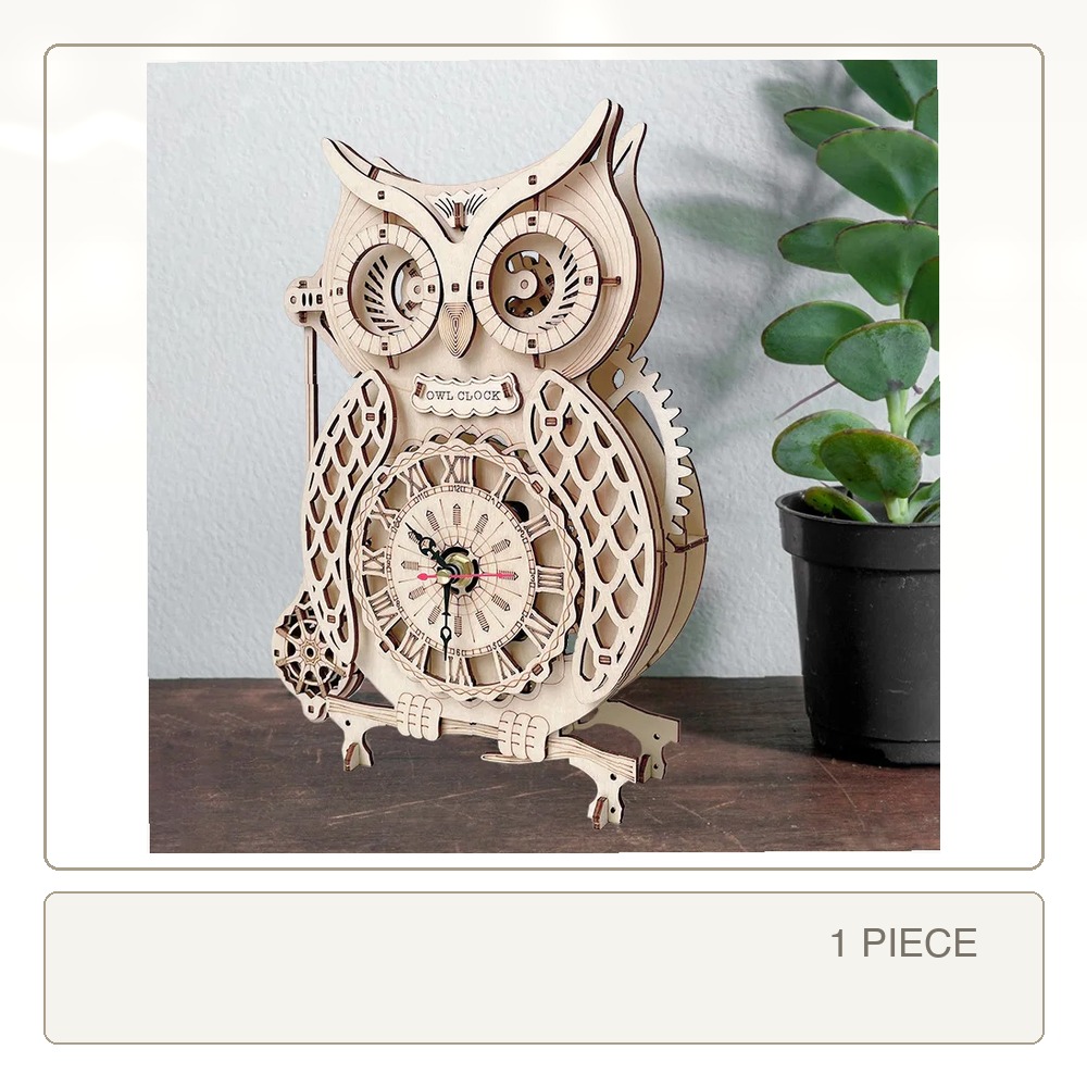 3D 나무 올빼미 시계 입체 조립 퍼즐 장난감 (어린이 - Wooden Clock Puzzle Mechanical Pendulum 리뷰 및 가격