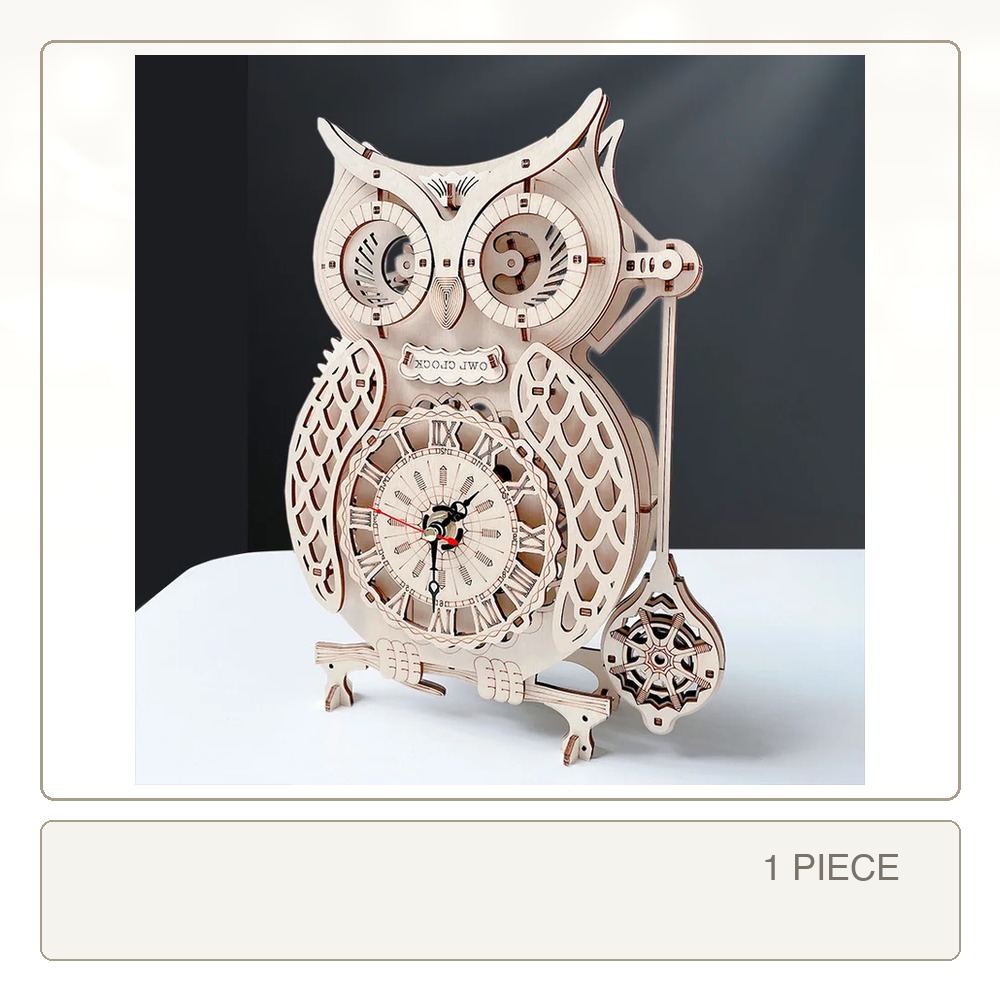 3D 나무 올빼미 시계 입체 조립 퍼즐 장난감 (어린이 - Wooden Clock Puzzle Mechanical Pendulum 리뷰 및 가격