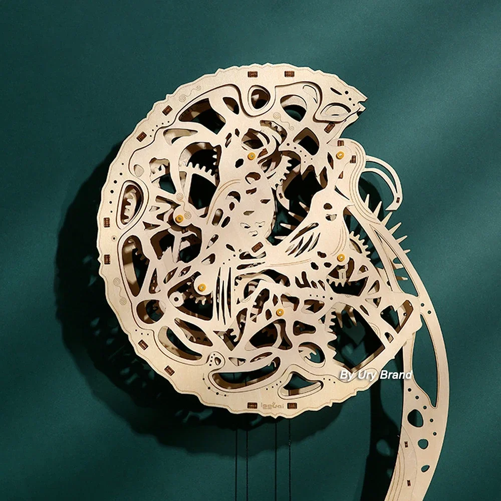 URY DIY 3D 나무 퍼즐 올빼미 벽시계 기계식 모 - Wooden Clock Puzzle Mechanical Pendulum 리뷰 및 가격