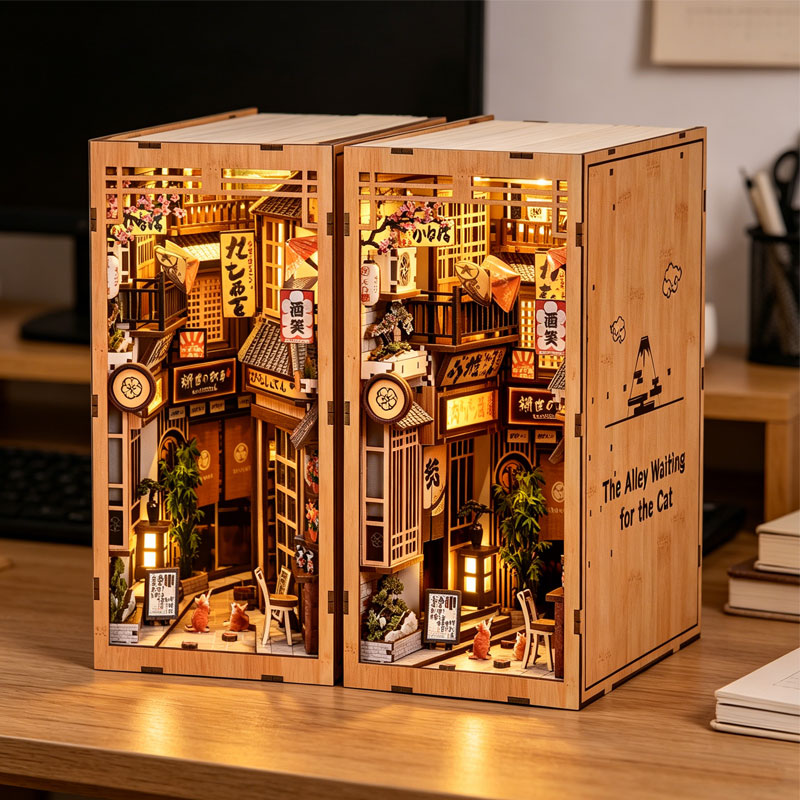 Zuuton DIY 북쿡 키트 일본 골목 책꽂이 LED - Book Nook Shelf Insert Alley Diy 리뷰 및 가격