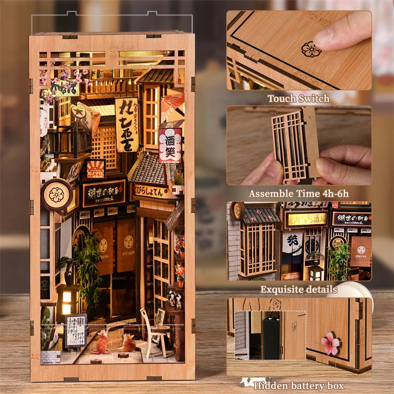 Zuuton DIY 북쿡 키트 일본 골목 책꽂이 LED - Book Nook Shelf Insert Alley Diy 리뷰 및 가격