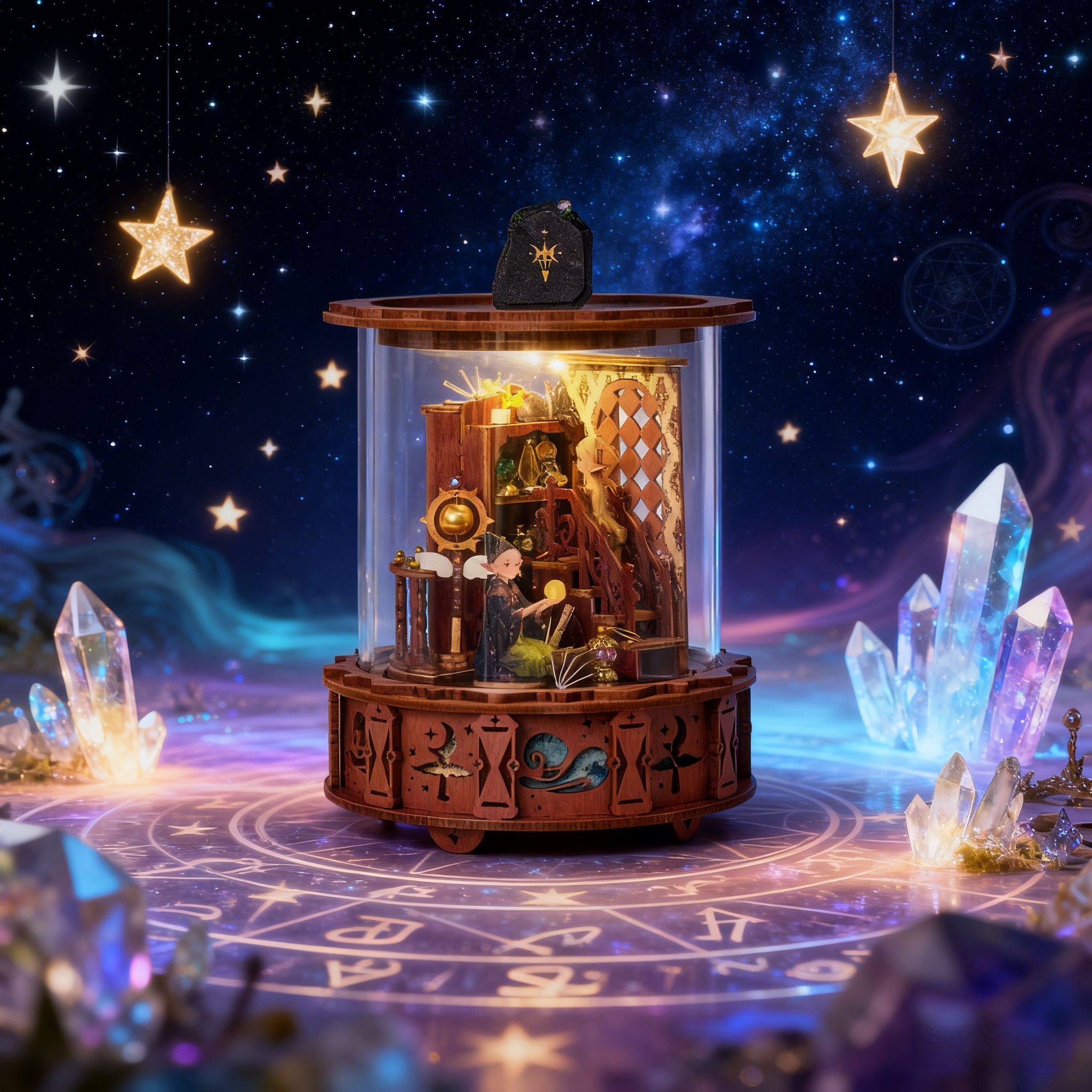 마법의 뮤직 박스 360 °   가시광 회전 DIY 3 - Music Box Wooden 3D Puzzle Rotating 리뷰 및 가격