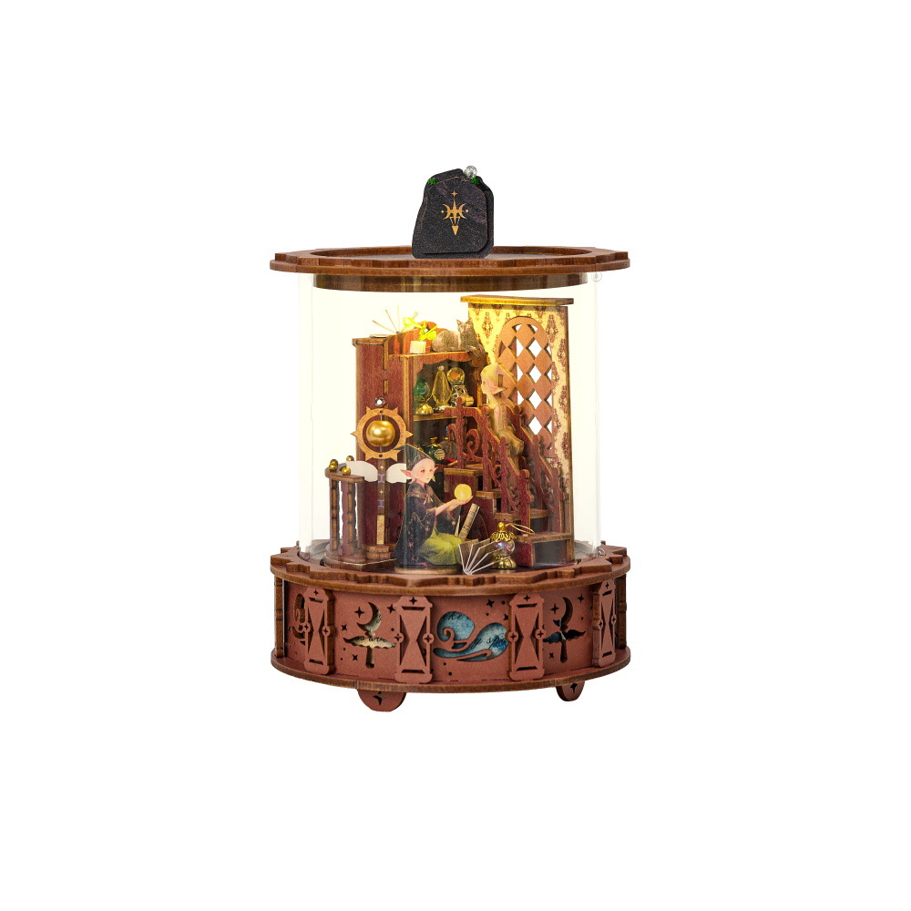 마법의 뮤직 박스 360 °   가시광 회전 DIY 3 - Music Box Wooden 3D Puzzle Rotating 리뷰 및 가격