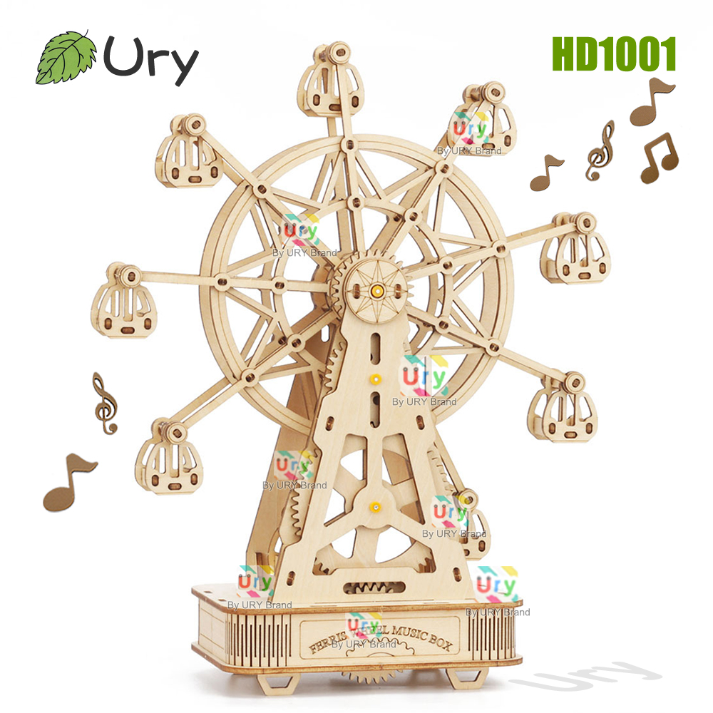 회전식 DIY 3D 퍼즐 미니 관람차 음악 옥타브 박스 - Music Box Wooden 3D Puzzle Rotating 리뷰 및 가격