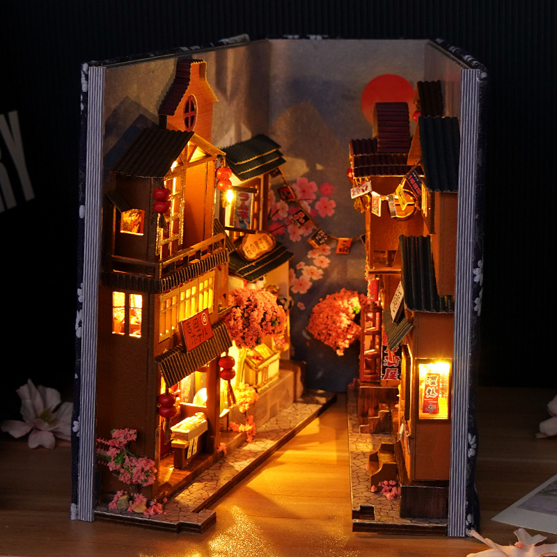 일본 복고풍 DIY 나무 책 구석 선반 삽입 소형 건물 - Book Nook Shelf Insert Alley Diy 리뷰 및 가격