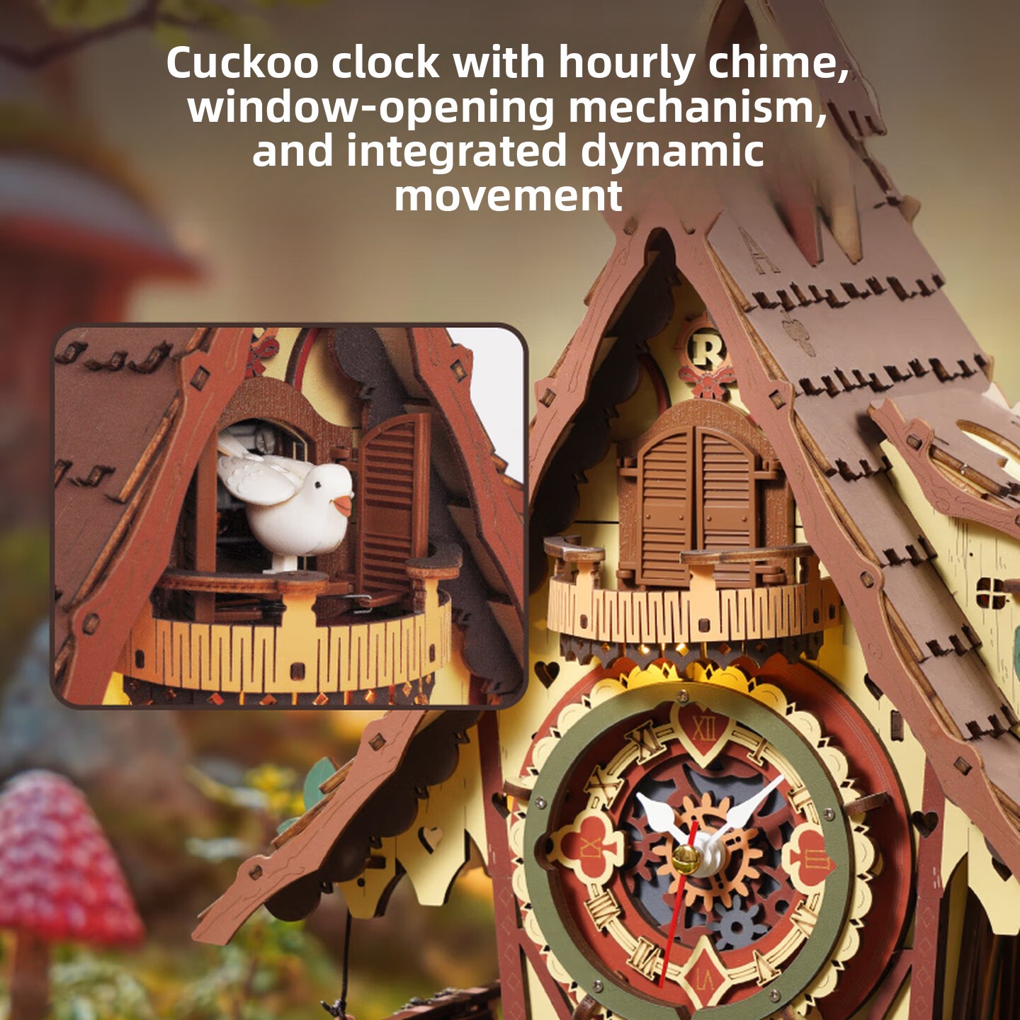 성인을 위한 DIY 나무 부엉이 시계 3D 조립 퍼즐  - Wooden Clock Puzzle Mechanical Pendulum 리뷰 및 가격