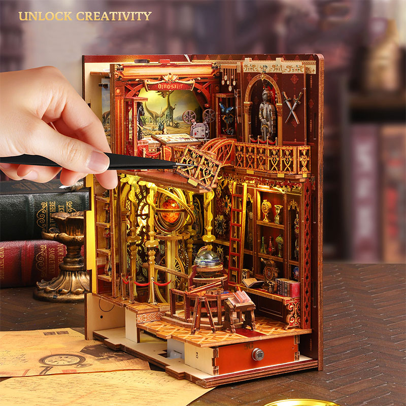 DIY 북눅 키트 3D 나무 퍼즐 미니어처 인형의 집  - Miniature Led Light Kit For Dollhouse 리뷰 및 가격