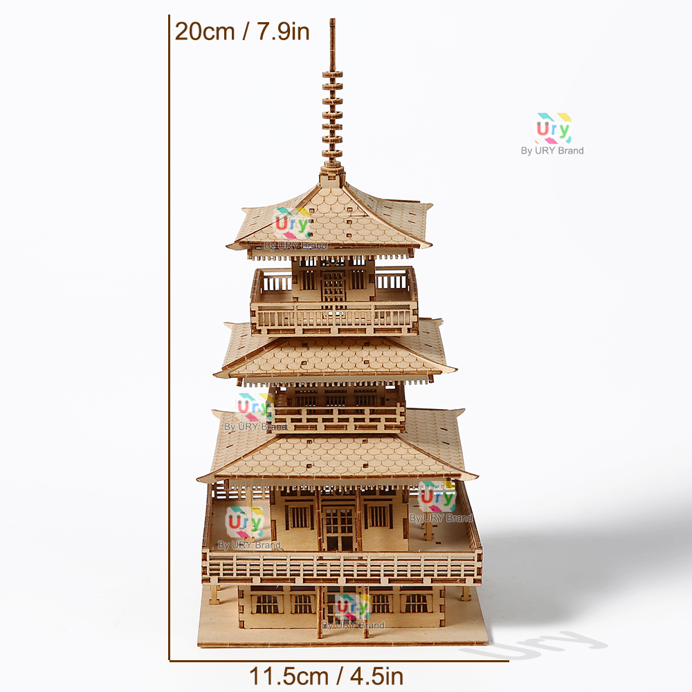 URY 3D 나무 타워 고대 탑 중국 전통 퍼즐 DIY - 3D Wooden Mechanical Puzzle Marble Run 리뷰 및 가격