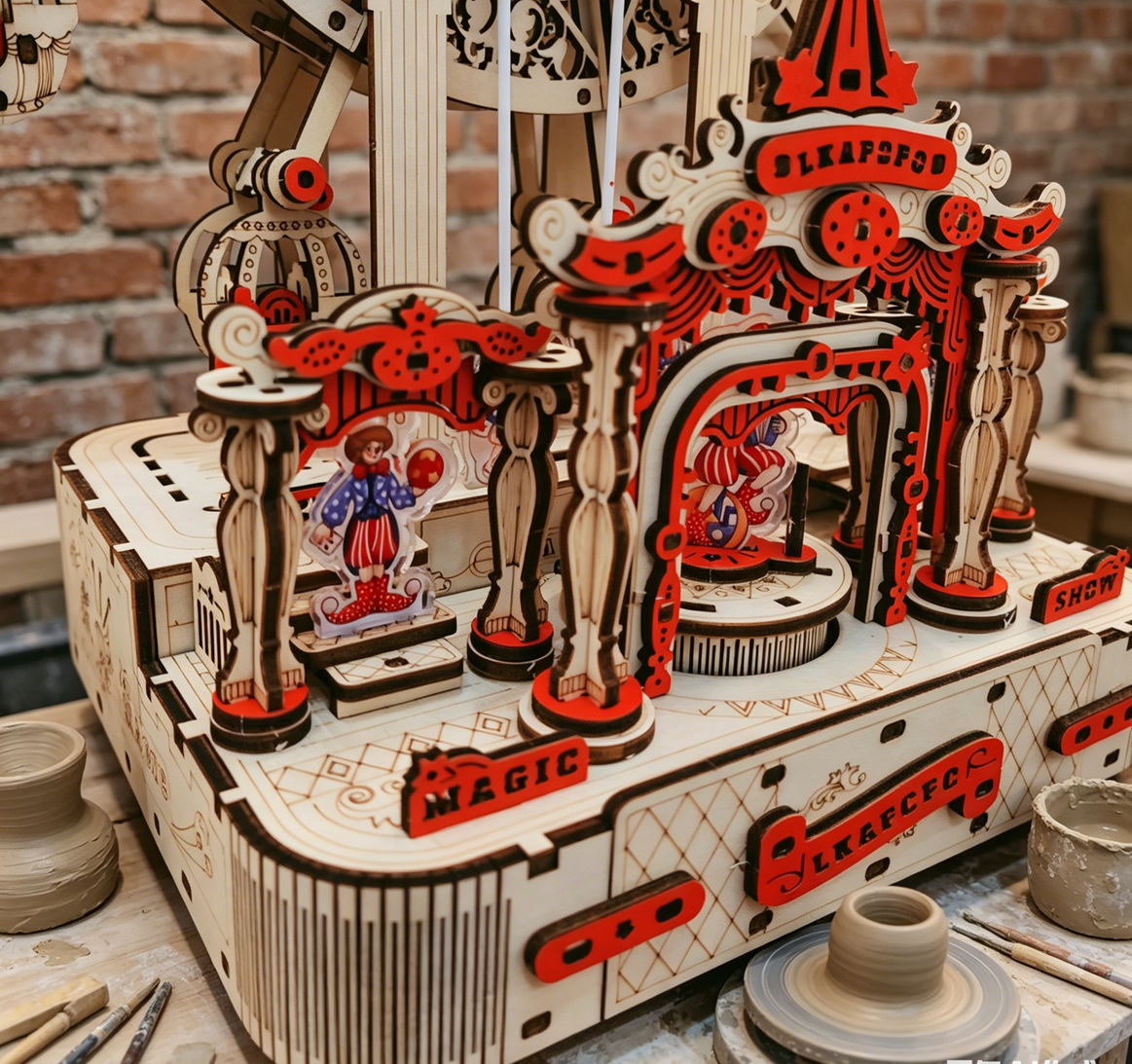 DIY 관람차 3D 나무 퍼즐, 회전 뮤직 박스 조립  - Music Box Wooden 3D Puzzle Rotating 리뷰 및 가격