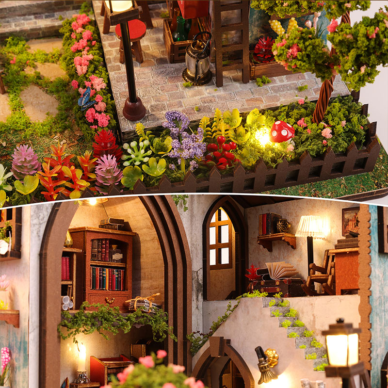 DIY 나무 미니어처 하우스 키트, 3D 퍼즐 인형의  - Miniature Led Light Kit For Dollhouse 리뷰 및 가격
