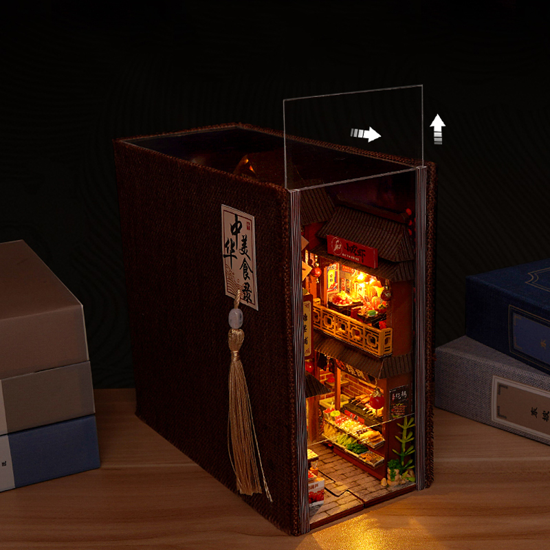 DIY 북누크 인형집 미니어처 나무 책장 선반 삽입물  - Diy Miniature Dollhouse Kit Book Nook 리뷰 및 가격
