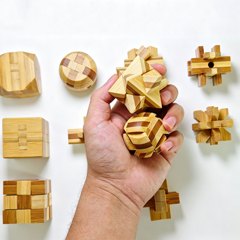 새로운 4.5CM 루반 자물쇠 퍼즐 대나무 잠금 해제  - 3D Wooden Mechanical Puzzle Marble Run 리뷰 및 가격