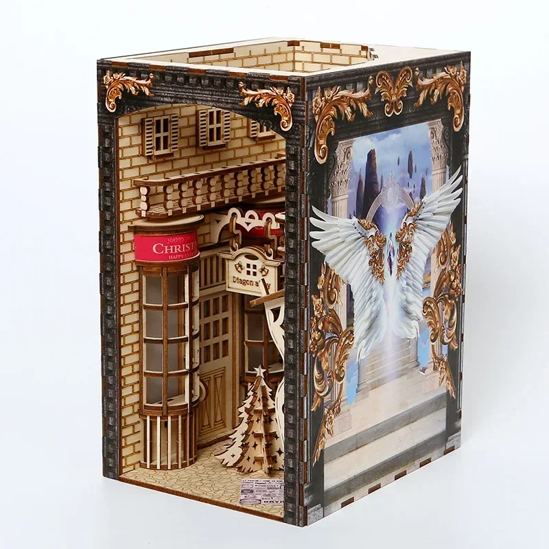새로운 창의적인 DIY 나무 책꽂이 인서트 키트 미니어 - Book Nook Shelf Insert Alley Diy 리뷰 및 가격