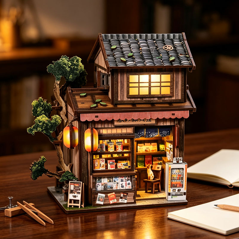DIY 미니어처 하우스 키트 3D 나무 퍼즐 북누크 L - Miniature Led Light Kit For Dollhouse 리뷰 및 가격