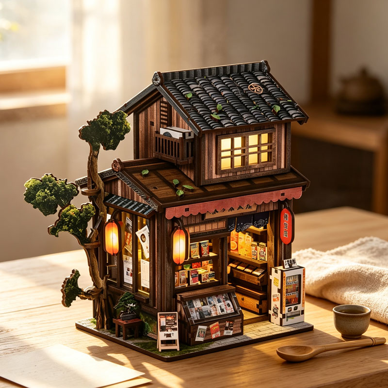 DIY 미니어처 하우스 키트 3D 나무 퍼즐 북누크 L - Miniature Led Light Kit For Dollhouse 리뷰 및 가격
