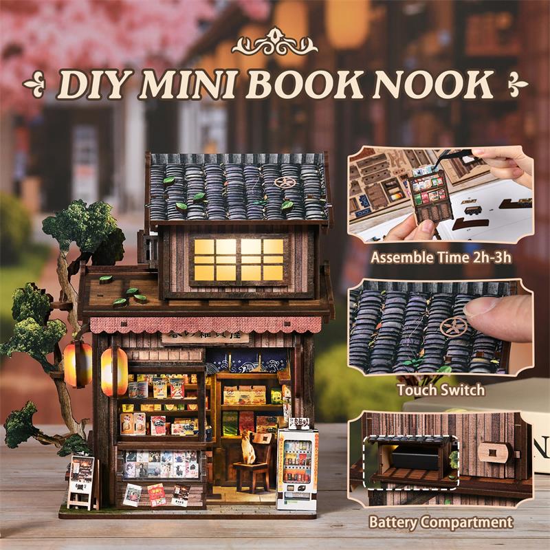 DIY 미니어처 하우스 키트 3D 나무 퍼즐 북누크 L - Miniature Led Light Kit For Dollhouse 리뷰 및 가격