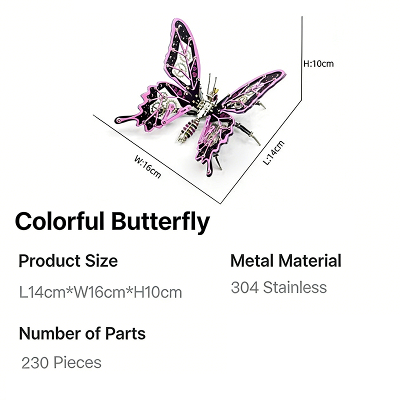 DIY 펑크 3D 메탈 곤충 조립 키트 화려한 나비 스 - Metal 3D Puzzle Stainless Model Kit 리뷰 및 가격