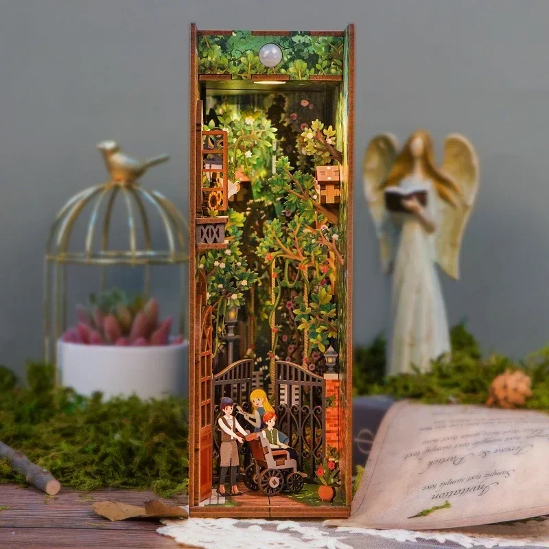 DIY 나무 책장 삽입 키트, 미니어처 비밀 정원 책꽂 - Diy Miniature Dollhouse Kit Book Nook 리뷰 및 가격