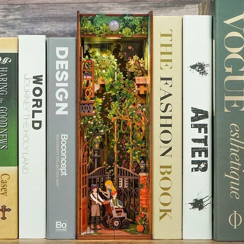 DIY 나무 책장 삽입 키트, 미니어처 비밀 정원 책꽂 - Diy Miniature Dollhouse Kit Book Nook 리뷰 및 가격