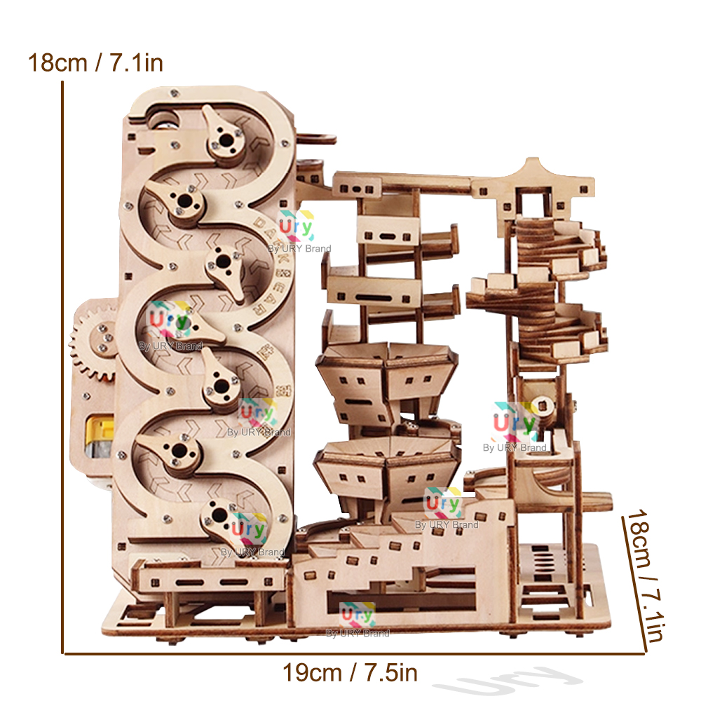 우리 3D 나무 퍼즐 전동 트랙 장치 구슬 런 세트 역 - 3D Wooden Mechanical Puzzle Marble Run 리뷰 및 가격
