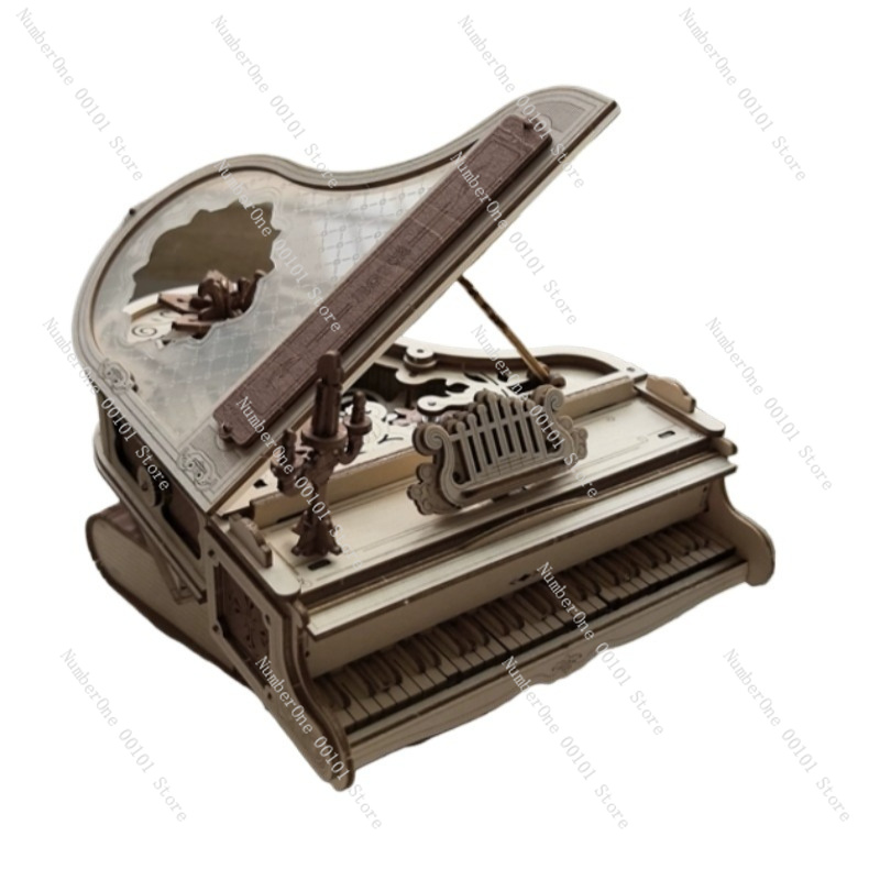 피아노 뮤직 박스 3D 나무 퍼즐 모델 DIY 조립 키 - Music Box Wooden 3D Puzzle Rotating 리뷰 및 가격
