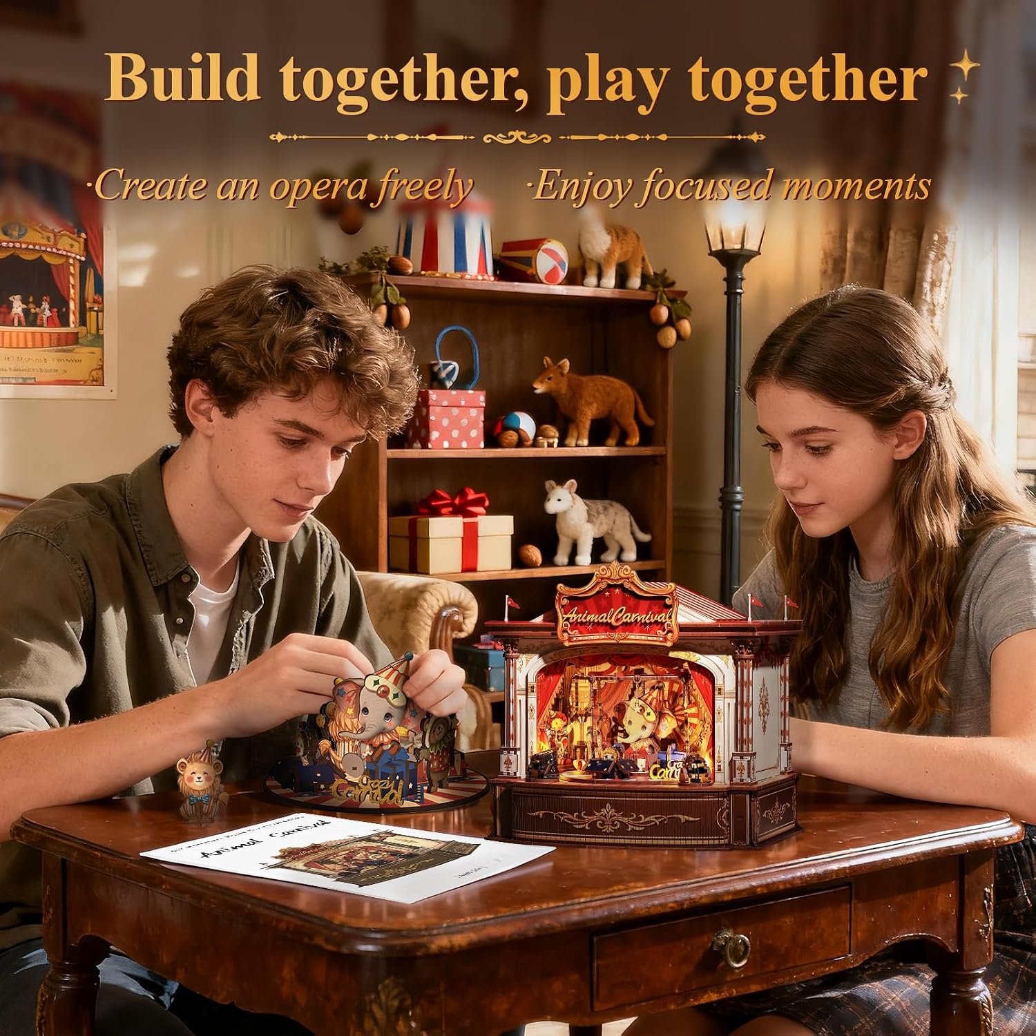 3D 나무 퍼즐 뮤직 박스 - LED 조명이 있는 DI - Music Box Wooden 3D Puzzle Rotating 리뷰 및 가격